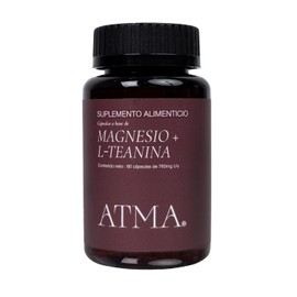 ATMA Suplemento Alimenticio de Magnesio + L-Teanina 760 mg c/u | 60 Cápsulas Vegetales | Apoya Relajación y Bienestar Mental | Fórmula Premium para Uso Diario | Sin Azúcar ni Gluten