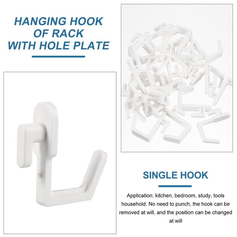 Yardwe 20 PCS Pegboard Hooks, Plastic J Shape Peg Hooks