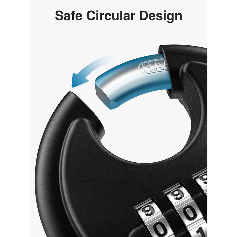 Puroma Combination Lock, 4 Digit Padlock with Hardened Steel Shackle,