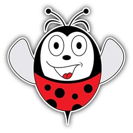 JJH Inc Magnet Funny Ladybug Cartoon Flexible Vinyl Magnet Waterproof Car Magnetic Bumper Sticker 5"