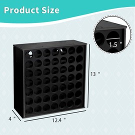 SANFURNEY 49 Holes Craft Paint Storage Organizer, Wall-Mounted Paint Holder for 2oz Acrylic Painting, Vertical Paint Rack Stand for Apple Barrel, Folkart -2oz Craft Paints, Black