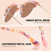 CARFIA Pink Mirrored Acetate Cat Eye Sunglasses for Women Polarized