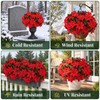 20 Pcs Christmas Poinsettia Flowers Artificial Pine Stems with Pinecone