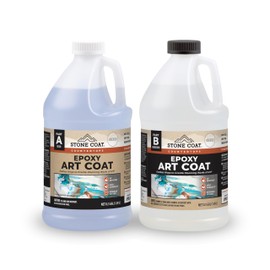 Stone Coat Countertops Art Coat (1 Gal Epoxy Resin) Formulated with Zero VOCs, Extended Working Time, UV Resistance for Alcohol Ink, Acrylic, Metallics, Food Safe Epoxy Perfect for DIY and Art Markers