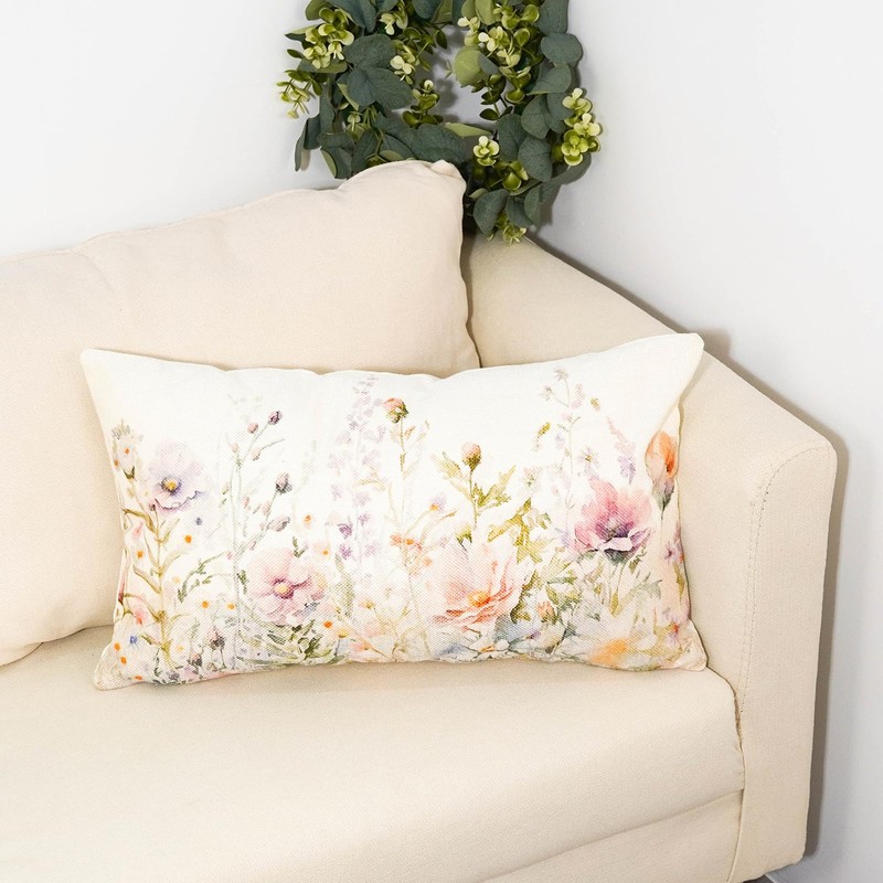 TAJWE Spring Floral Throw Pillow Covers 12x20 Set of 2