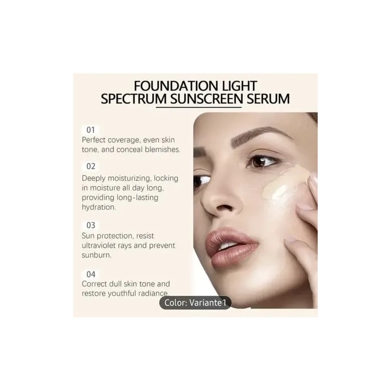 Base Maquillaje Líquida 4 En 1 Spf 50 Serum Hidrata
