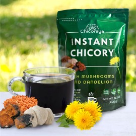 CHICORAYA Mushroom Mix Chicory, Lion’s Mane, Cordyceps, Dandelion Vegan No Caffeine 14.1oz