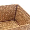 DOKOT Small Woven Wicker Open Storage, Rectangular Handmade Seagrass Baskets