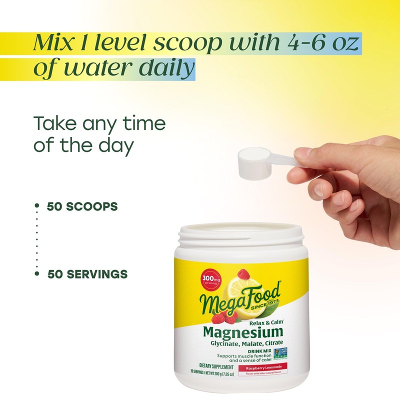 Megafood Relax + Calm Magnesium Powder - Highly Absorbable Magnesium