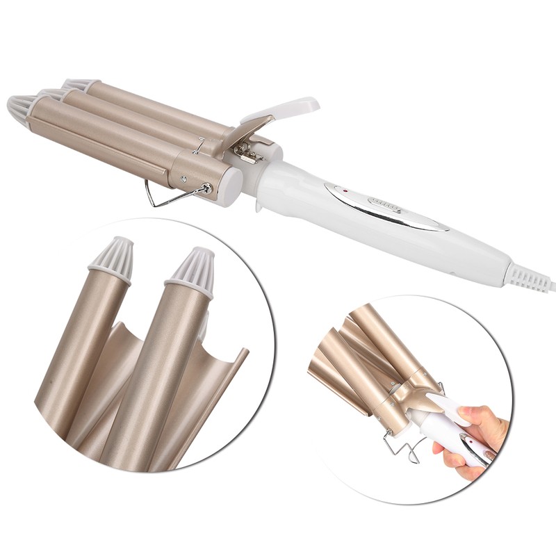 Three Barrel Curling Iron Salon Hairstyling Waver Hair Crimper Hairdressing