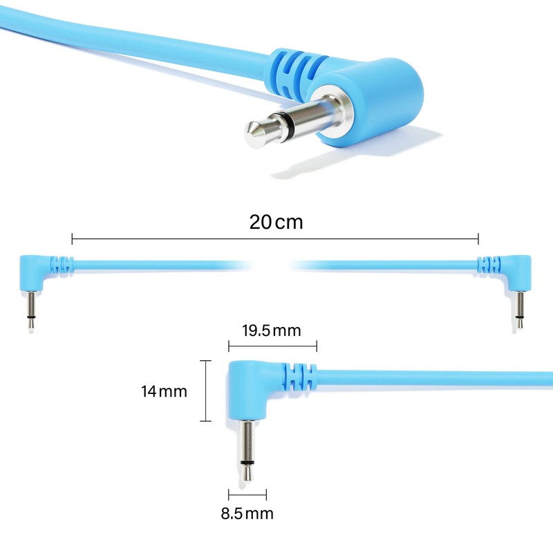 ExcelValley - Right Angle Mono Modular Patch Cables TS 3.5mm