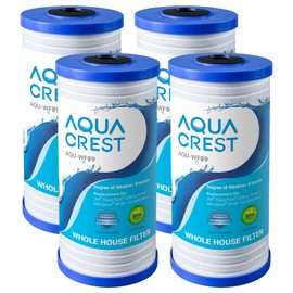 AQUA CREST AP810 Whole House Water Filter Replacement for 3M® Aqua-Pure® AP810, AP801, AP811, Whirlpool® WHKF-GD25BB, WHKF-DWHBB, 5 Micron, 10" x 4.5", Well & Tap Water Filter, Pack of 4