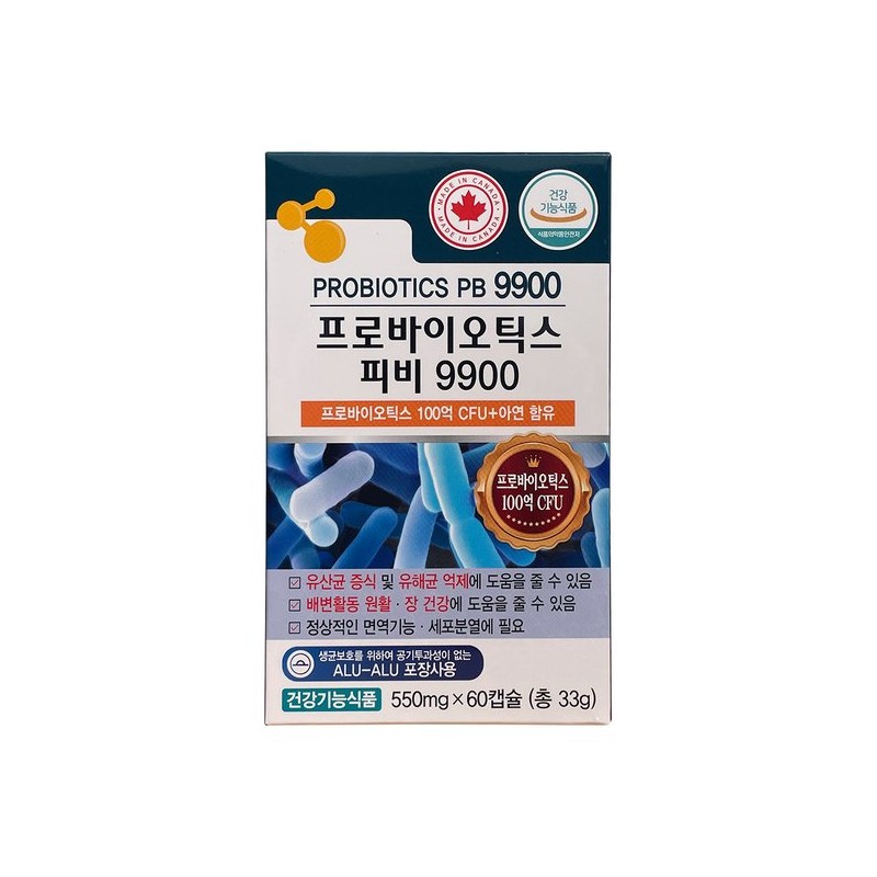 피디에이치아이엔씨 프로바이오틱스 피비 9900 60캡슐 PDAHINC Probiotics PB 9900 60