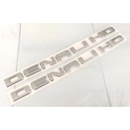 Unbranded 2PC CHROME DENALI HD REPLACEMENT FOR GMC REAR TRUNK DOOR FENDER EMBLEM BADGE LID
