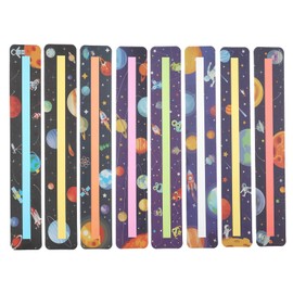 PATIKIL Guided Reading Strips, 8 Pcs Reading Tracking Ruler Highlight Strips Colored Overlay Highlight Bookmarks Help with Dyslexia Teacher Education Supplies(Space)