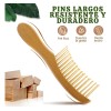 Peine Natural Bambú Cerdas Anchas Ecológico Cabello Sano F