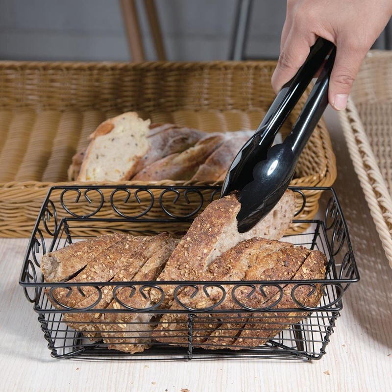 Vogue Tongs 23 cm/9 inch, Black, Polycarbonate Plastic, Comfortable Grip,