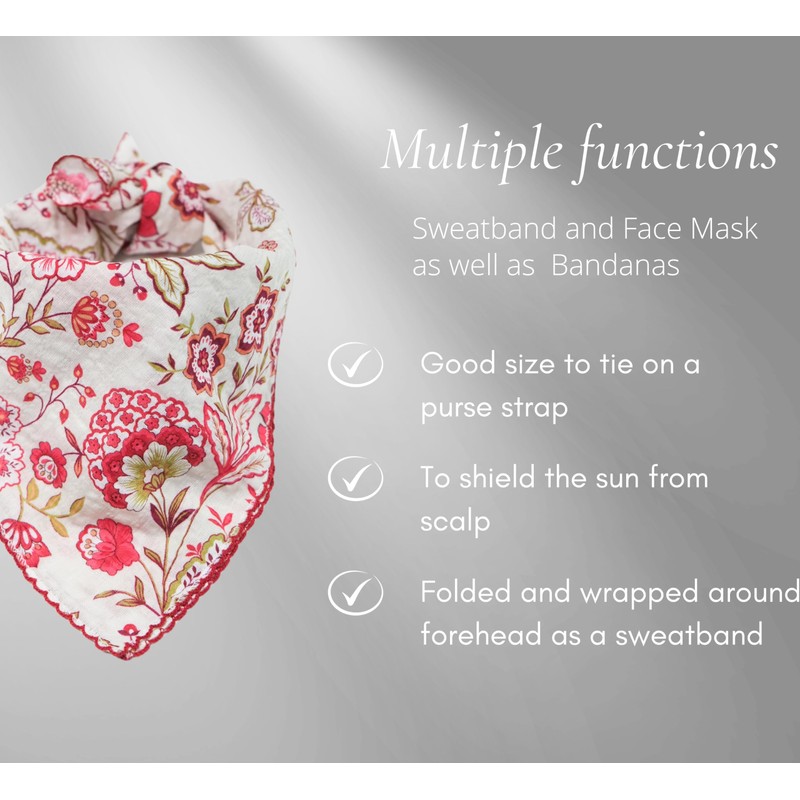 Arumary - Bandanas suaves de algodón y viscosa floral, envoltura