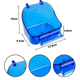 MEISH Bird Bath Box Parrot Bath Tub Shower Box Hanging Bathtub Bird Cage Supplies Bird Bath Tub for Birds Canary Budgies (Blue)