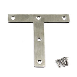 (6 Pieces) 120x120x2mmAngle Connector Corner Brackets (Thickness 2mm) Stainless Steel T Shape Brace Brackets with Screws