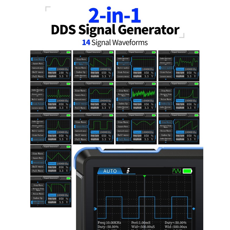 FNIRSI DSO153 2 in 1 Handheld Oscilloscope/DDS Signal Generator, Digital