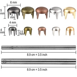 2700 Pcs Mixed Color Claw Beads Nailhead Round Dome Studs Assorted Kit with Setter Storage Box Punk Rivets Studs and Spikes for Leather Craft Clothes Belt Bag Shoes Bracelet Dog Collar Accessories DIY