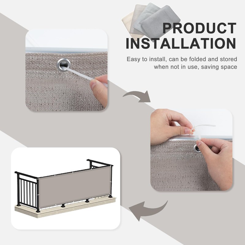 HENG FENG Balcony Privacy Screen 0.8x3m, Screen Fence Cover (HDPE),