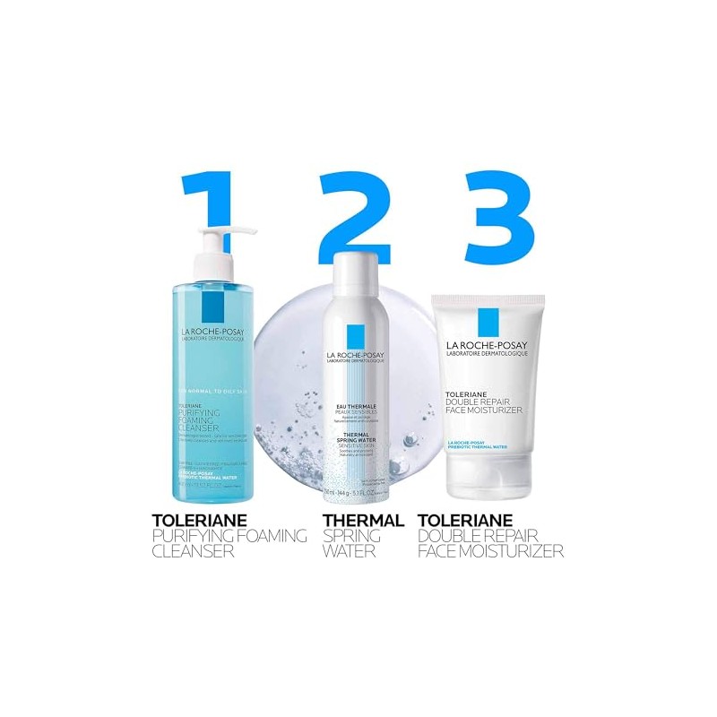 Bundle of La Roche-Posay Toleriane Purifying Foaming Facial Cleanser +