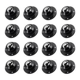 Appliance Slider for Kitchen Appliances, Self Adhesive Caster Wheels for Furniture, 1 Inch Steel Swivel Universal Wheel, 28 LBS Load Capacity Per Wheel, Low Profile Roller (16 PCS, Black)