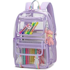 SBD Maod Clear Backpack for Girls, Cute Transparent Heavy Duty Kid School Book Ba...