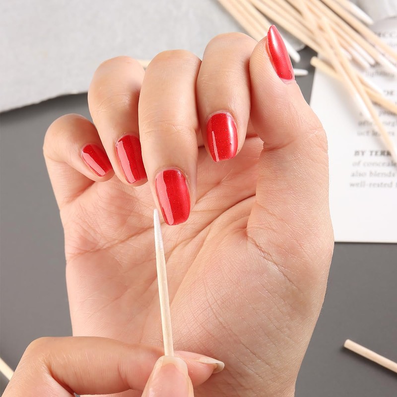 Fcozpjk 200PCS Precision Tip Cotton Swabs with Wooden Sticks, Pointed