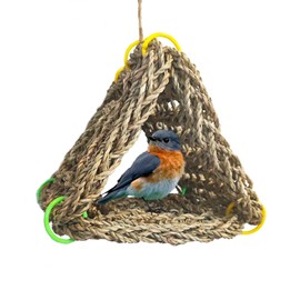 Tfwadmx Bird Seagrass Hammock Tent, Seagrass Mat for Birds, Parrot Hanging Nest House Cockatoo Foraging Climbing Mat Hut Hideout Shed Sheltering for Parakeets,Lovebirds,Other Small and Medium Birds