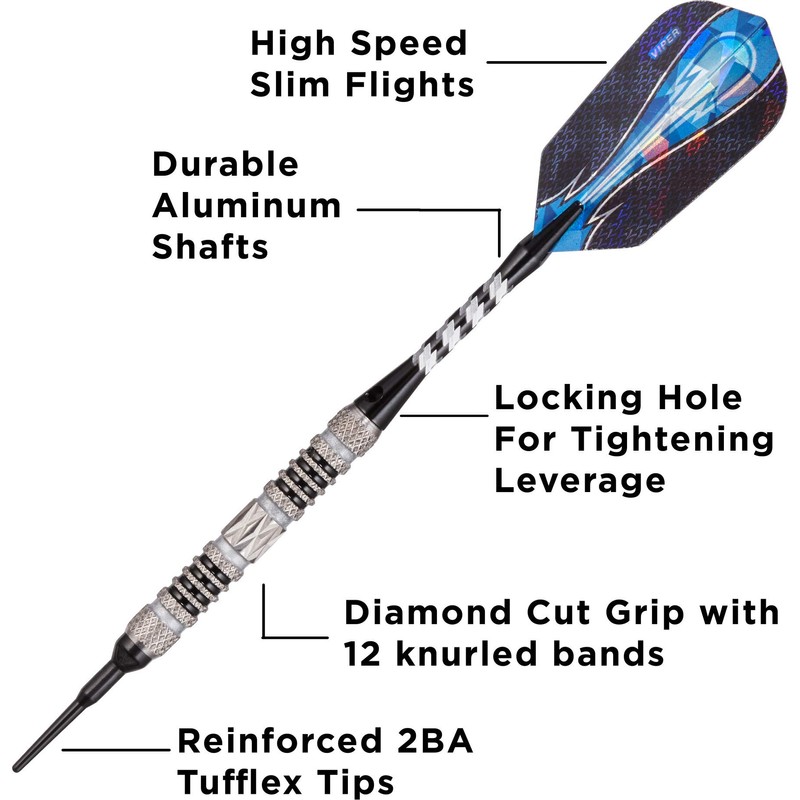 Viper Astro - Dardos (80% tungsteno, Punta Suave, con Estuche