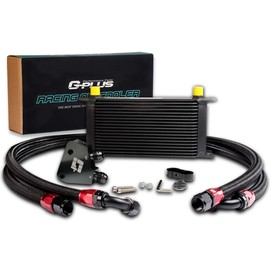 Compatible For LS1 LS2 LS3 19 ROW Engine Oil Cooler with Sandwich Plate Kit An 10 Oil Lines Oil Cooler Kit Black
