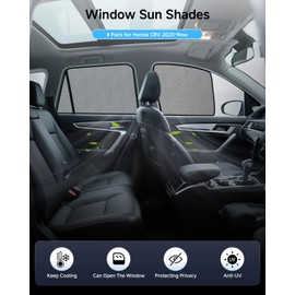 Car Window Shade for Honda CRV 2023-Now, 4 Pack Magnetic Mesh Sun Shades for Front & Rear Windows, UV Glare Protection & Baby Car Shade for Napping Camping Breastfeeding