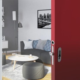 Toilet Hook Lock Set for Sliding Doors, Oval Door Rosette with Recessed Handle, Bathroom Lock, Mortice Lock, Brushed Nickel