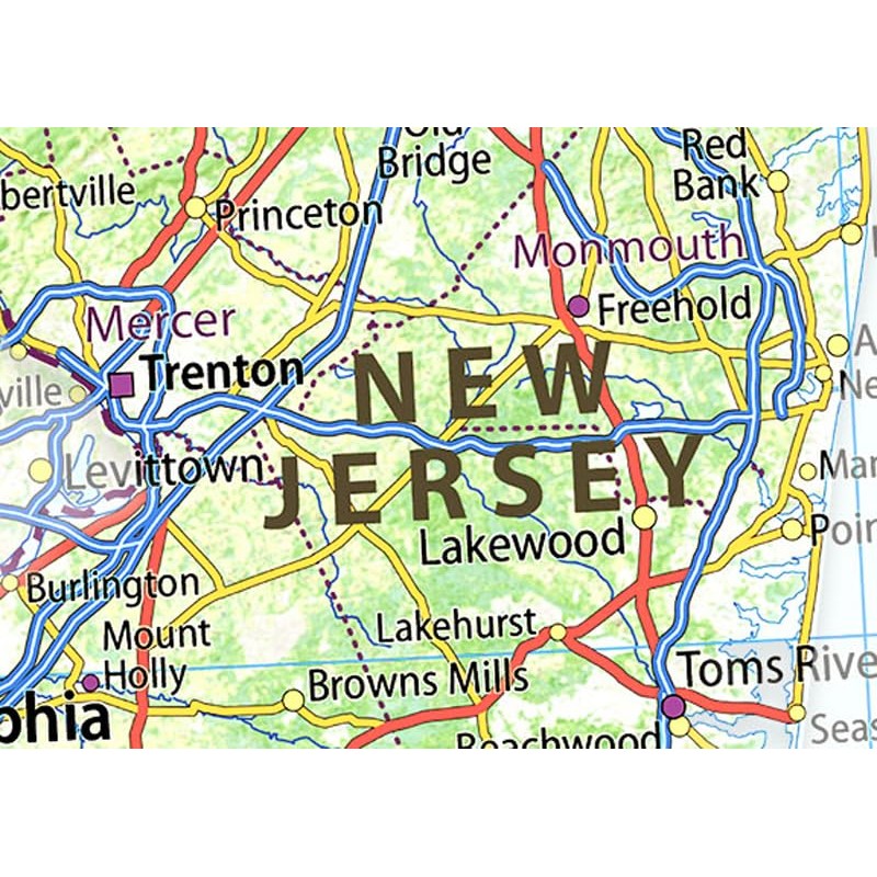 Tiger Moon New Jersey and Delaware Map - 14.3 x