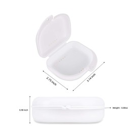 Orthodontic Dental Retainer Case Mouth Guard Storage Box with Vent Holes, Denture Holder Case Slim for Office|Travel|Household - Light & Small - White