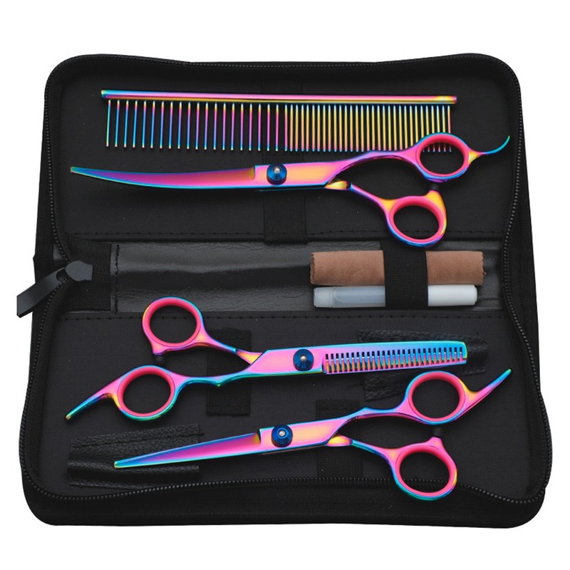 Dog Grooming Scissors Kit Professional Stainless Steel Safety Round Tips