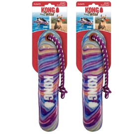 KONG Training Dummy Rope Bumper Dog Toy - Durable Floating Retriever for Fetch & Training - 2 Pack (Wild Shieldz Swirl, Medium/Large)