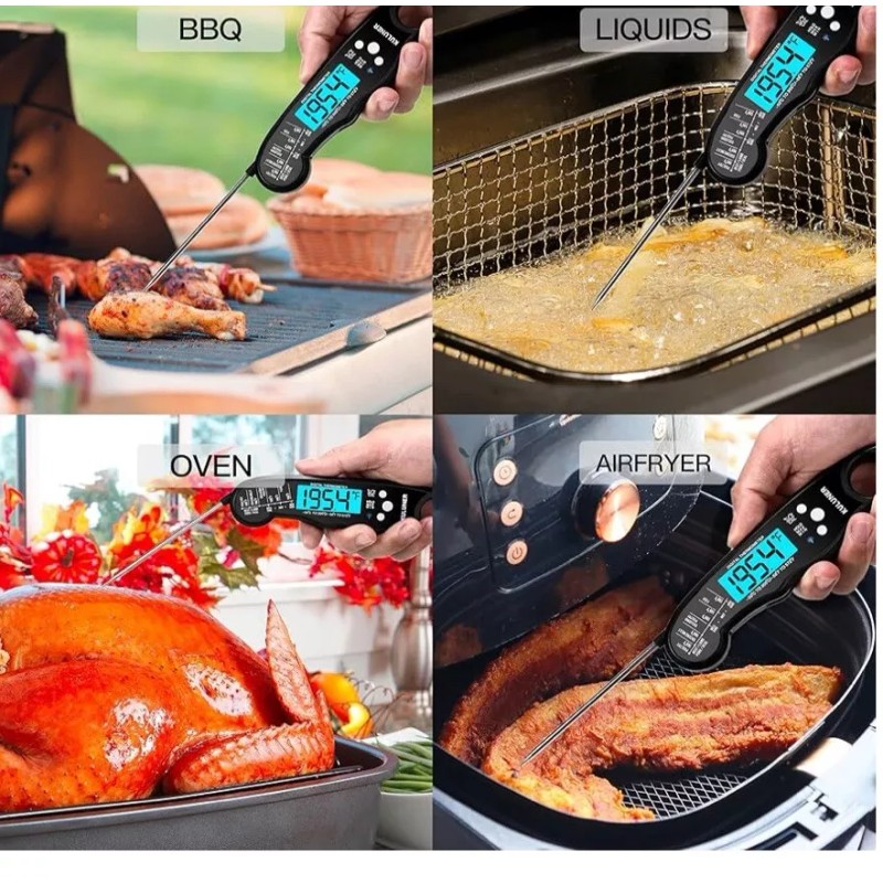 Kizen Waterproof Digital Instant Read Meat Thermometer with 4.6 Folding