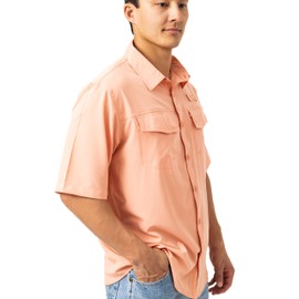 Realtree Men's Short/Long Sleeve Performance Tech Vented UPF 40+ Sun Protection Fishing Shirts (US, Alpha, 5X-Large, Regular, Regular, Orange)