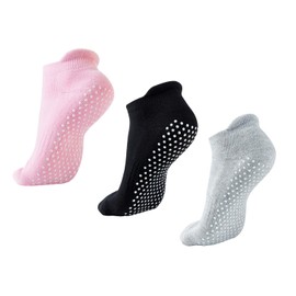 NEWCHAO Non Slip Skid Socks for Women and Men Grip Socks for Yoga Pilates Workout Barre Pregnancy Hospital Maternity Pack of 3