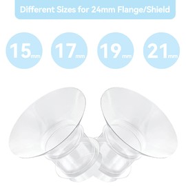 Vcekract Flange Inserts 15/17/19/21mm 8PCS, Compatible with TSRETE, Medela, Momcozy S9/S9Pro/S12/S12Pro Wearable Breast Pump, Reduce 24mm Tunnel Down to Correct Size