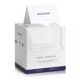 ecolook 에코룩 일회용 페이스 타월 XL-60 카운트 업그레이드 두꺼운 울트라 소프트 클린 10 x12 및 90 GSM 민감한 [3 Pack (36 Count)] Eco-Look Disposable Face Towel XL-60 Count Upgraded Thick Ultra Soft Clean 10 x12 and 90 GSM Sensitive [3 Pack (36 Count)]