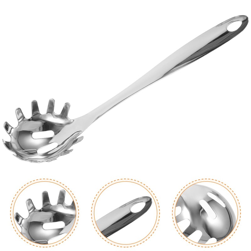 Healvian Stainless Steel Spaghetti Spoon Pasta Ladle Server with Teeth