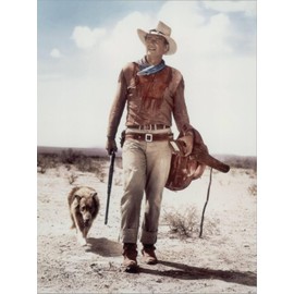 ART.COM Stretched Canvas Print ca., 1953 - Actor John Wayne on the movie set of Hondo (Hondo, L'Homme du Desert), directed by, 12" x 16"