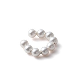VOTRE COUTURE Pearl Ear Cuff, Selectable Size, Grand Premium, White Pearl, Women's, Brand 10-Year Warranty, Crystal Pearl