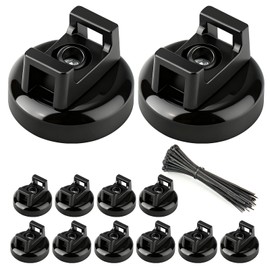 GAGIRA 12Pcs Cable Ties Magnetic, Multipurpose Magnetic Wire Clip, Cable Wire Base with 60Pcs Releasable Cable Ties (16 x 11mm)