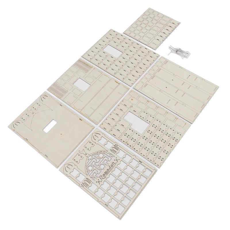 Wooden Ramadan Calendar 30 Storage Drawers LED Light Decorative DIY